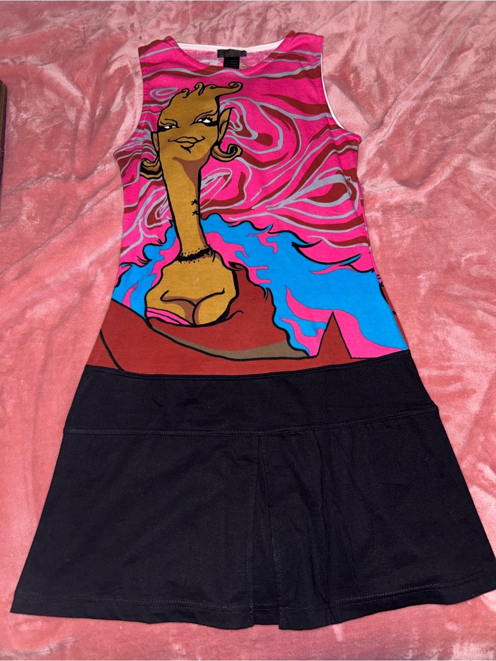 Y2K Deadstock Hayes Graphic Euro Mini Dress
